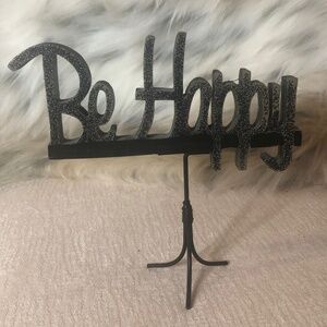 Hallmark “Be Happy” Distressed Wood and Metal Decor